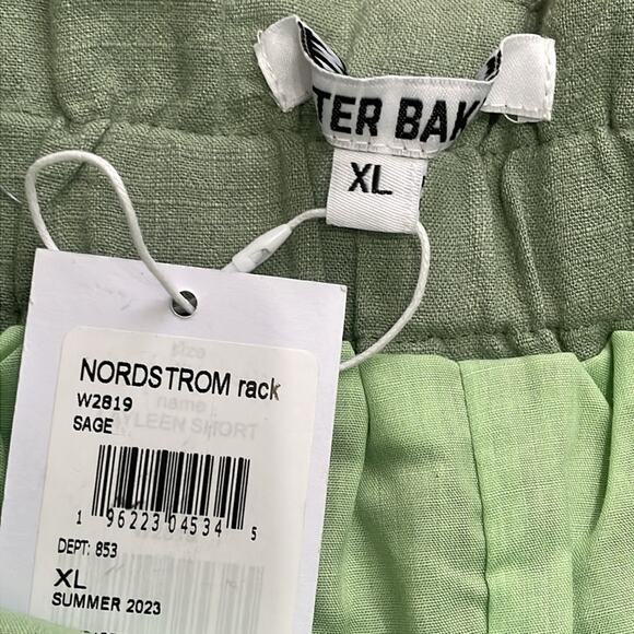 Walter Baker High Waist GreenLinen Shorts Size XL NWT - Picture 4 of 5